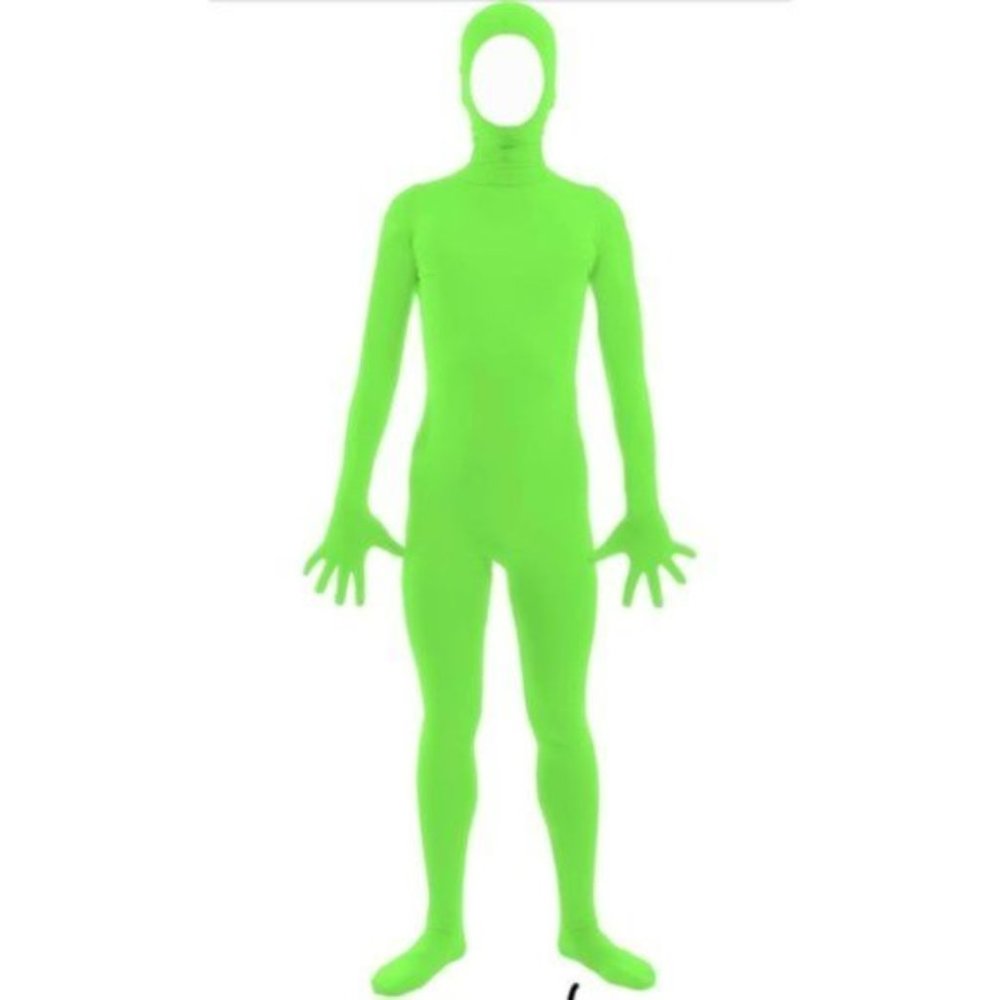 Open Face Spandex Bodysuit - Medium - Lime Green
